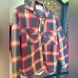 Grizzly Mountain Men's Sherpa Lined Plaid Flannel Shacket